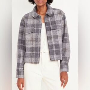 Old navy Plaid Gray Women's Jacket